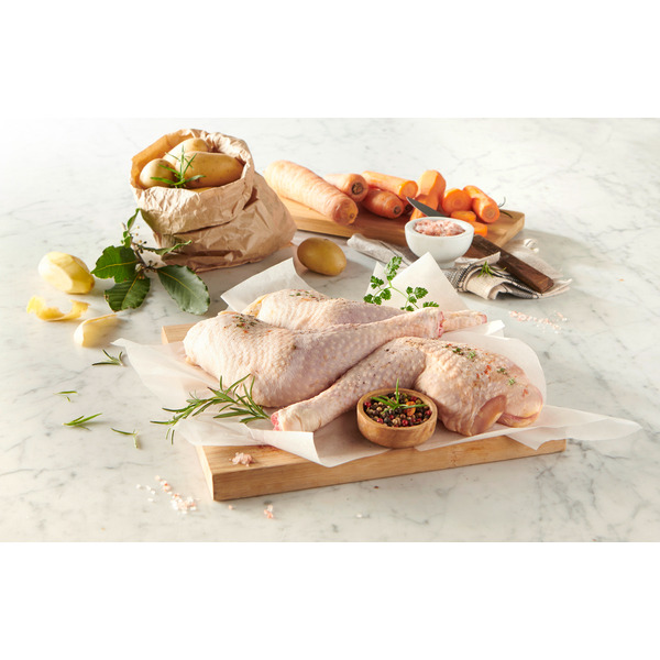  2 Cuisses De Poulet Lyré Label Rouge Filière Auchan "Cultivons Le Bon" code EAN 0263220000000 