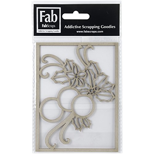 Fabscraps Die-Cut Gray Chipboard Embellishments-Holly Balls 4.5"X3.5" 0499995048300 (0499995048300)