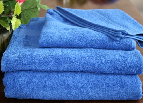 Homescapes Drap de bain eponge (150 x 100cm) de luxe. pur coton peigné ultra doux, 500gm². couleur bleu azur uni code EAN 0508040012033 