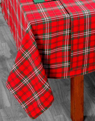 Nappe rouge pour noël de 140 x 230 cm avec moti...