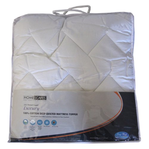 Surmatelas matelassé coton 120 x 190 cm - anti-...
