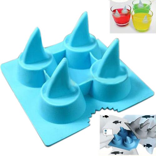 Hits*_DE Coques pour glaçons en forme d'ailerons de requin en silicone 0508966096643 (0508966096643)