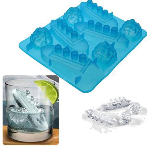 Hits_FR Moule Bac Silicone à Glaçon Glace Savon Chocolat Forme Titanic Banquise Soirée code EAN 0508966226170 