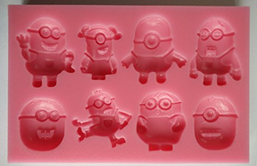 Allforhome Moulds Détestable moi (Moi, Moche et Méchant) / Despicable Me Minions Minion sugarcraft fondant moule en silicone, Ustensiles de cuisson Moule Tray Moule à gâteau / sucrerie / Jelly / Glace / Cookie (Candy, flocon de neige, arbre de Chrismas, guirlande, houx et baies) 13x6.8x1.3cm, 150g 0519481528335 (0519481528335)