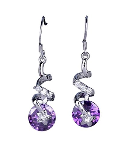 - boucles d'oreilles pendantes améthyste - 925 ...