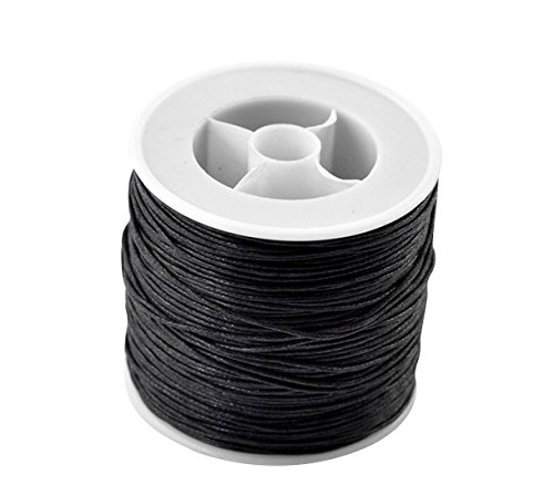 HOUSWEETY 1 Rouleau(80M) Cordon Cire Noir pour ...