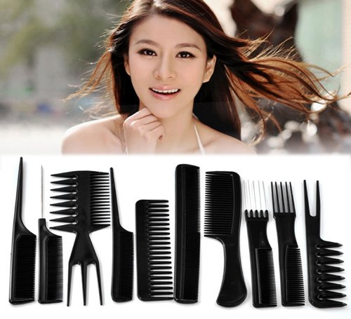 1 set peigne brosse a cheveux special noir 15cm...