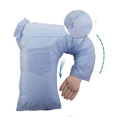 Oreiller en forme de torse avec bras d'homme bl...