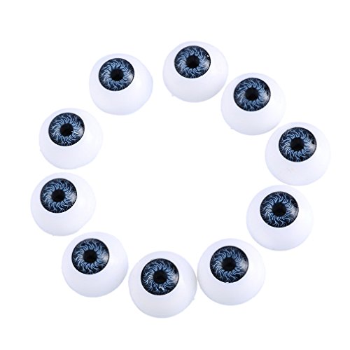 Noir plastique ronde yeux pour poupee lot de 10pcs