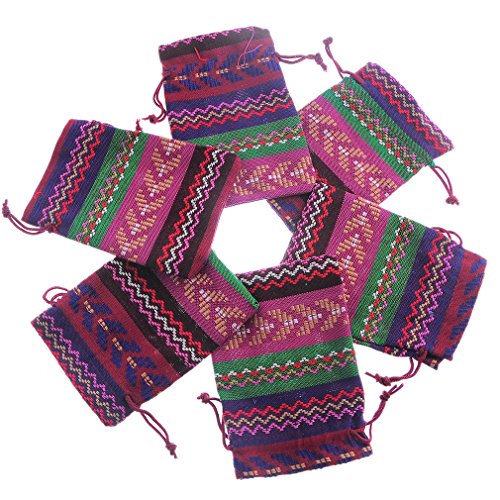 Multicolore sachets cadeau bijoux avec motif et...