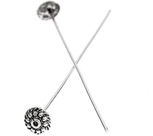 Couleur argent vieilli tiges clous a tete fleur...