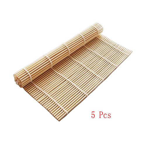 amgateeu Pack de 5 Rouleau de Sushi en bambou t...
