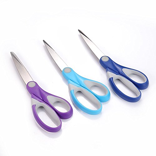 3 packs ciseaux avec soft grip acier inoxydable multicolore, ciseaux de cuisine multiusage, ciseaux lames, pour papier,tissu,vêtement 0600380905058 GYOYO 3 packs ciseaux avec soft grip acier inoxydable multicolore, ciseaux de cuisine multiusage, ciseaux lames, pour papier,tissu,vêtement 0600380905058 GYOYO