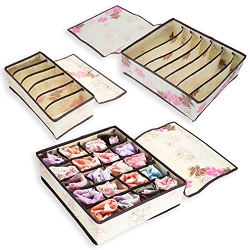 Fetoo fetoo Lot de 3 armoire tiroir Organiseur Vêtements Organisateur unterhose écharpe Serviettes Soutien-gorge Sous-vêtements Boîtes de rangement Bauhinia 0600682643290 (0600682643290)
