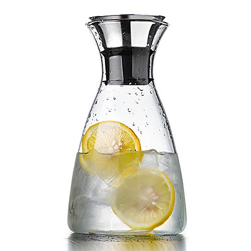 Carafe fraîcheur en verre et acier inoxydable e...