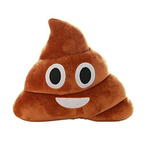 Homestia Sourire brun coussin decoratif oreiller jet jouetde emoji en forme de poo 30cm diamètre 35cm(l)*30cm(h), l code EAN 0600740134128 