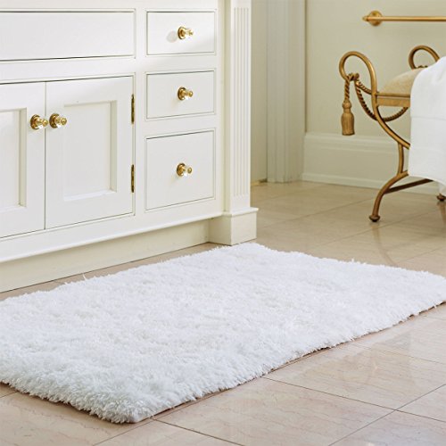 Norcho Carpette tapis de luxe anti-glissant et antibacterienne microfibre souple pour salle de bain 50x80cm blanche code EAN 0600740243462 