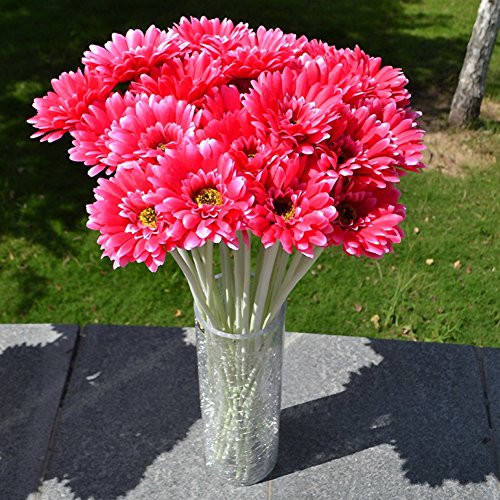10pcs Artificielle Gerbera Bouquet Fleurs artif...