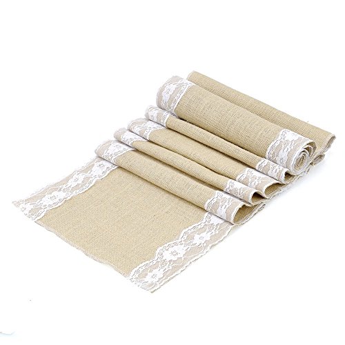 XKS® Chemin de Table Jute Nappes Dentelle Lace ...