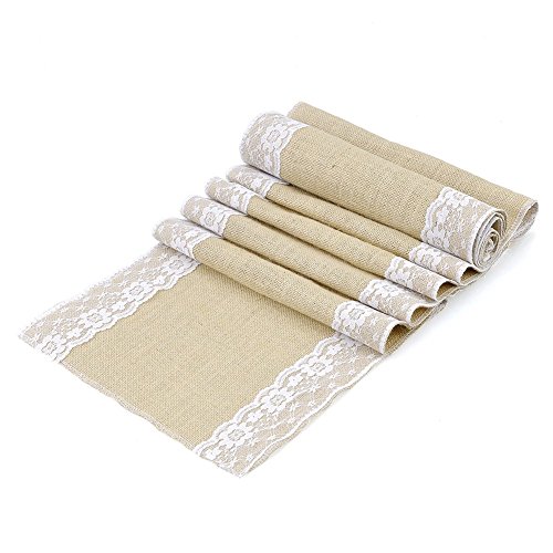 XKS® Chemin de Table Jute Nappes Dentelle Lace ...
