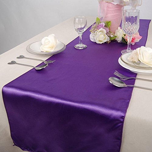 XKS®10pcs Satin Chemin de table Nappe Accueil D...