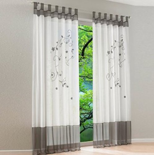 Rideau de fenêtre broderie pour décoration de l...