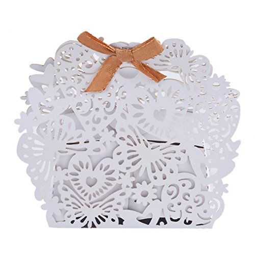 Sac boite de gateau dessert pliable motif papil...