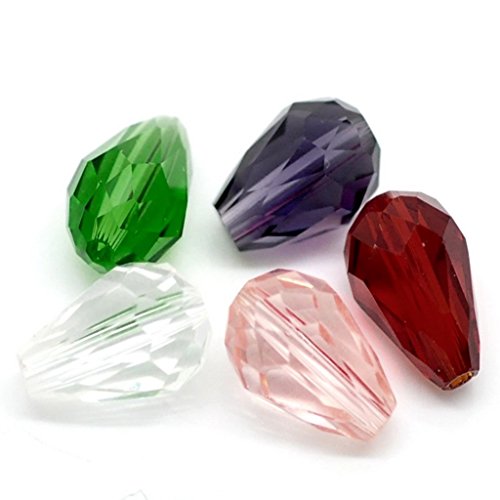 Mixte facette perle cristal verre forme goutte ...