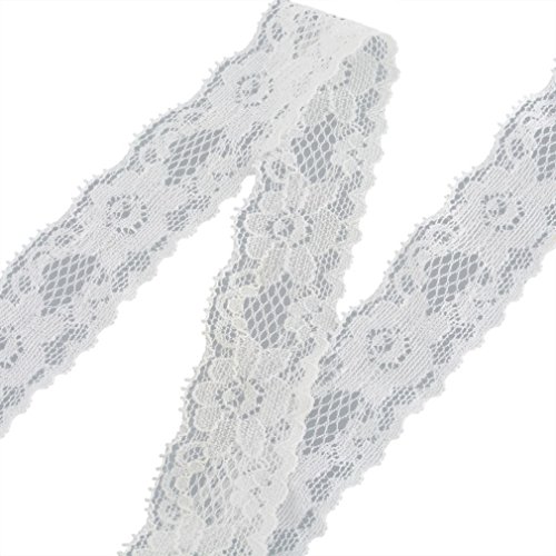 Ruban dentelle elastique blanc environ largueur...