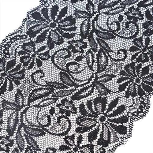 Ruban dentelle elastique noir environ largueur ...