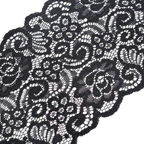 Ruban dentelle elastique noir environ largueur ...