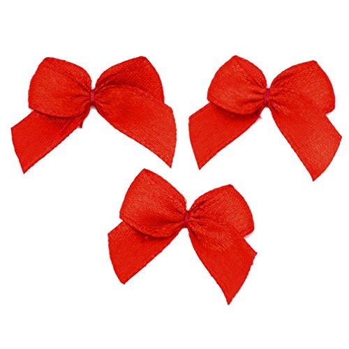 Nœud papillon ruban satin rouge appliques coutu...