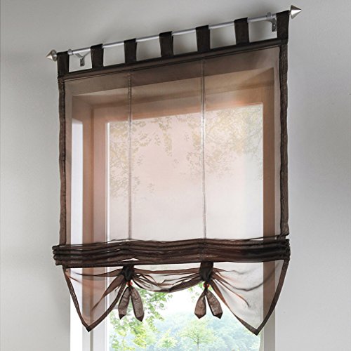 Rideau de fenetre stores romain 60x155cm marron 1pc 0600977654987 Souarts