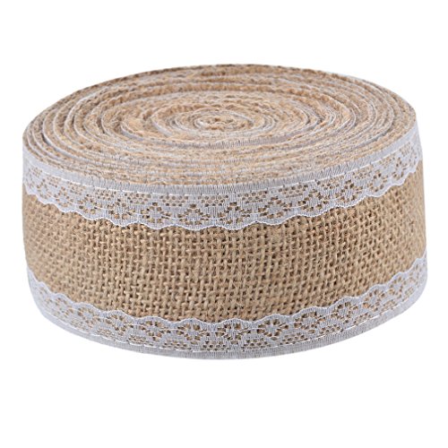 Rubans en jute dentelle couleur naturelle large...