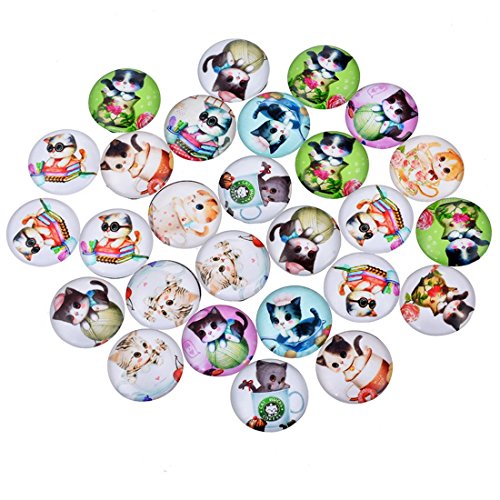 Mixte glass cabochons dome en verre motif anima...