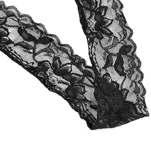 Ruban dentelle elastique noir environ largueur ...