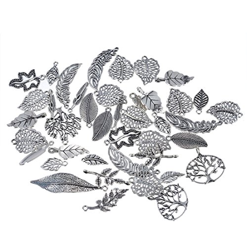 Mixte plume feuille pendentifs breloques diy bi...