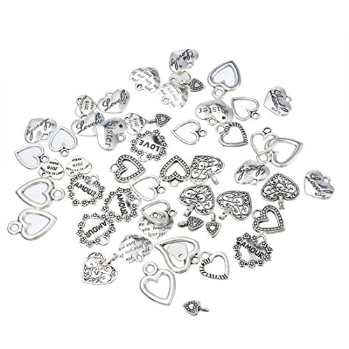 Mixte cœur pendentifs breloques diy bijoux acce...