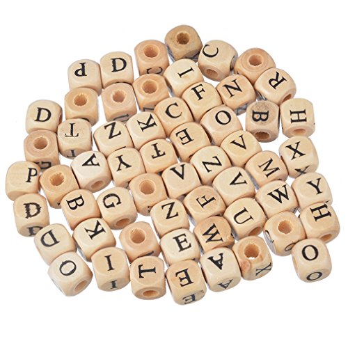 Mixte perles intercalaires en bois carré lettre...