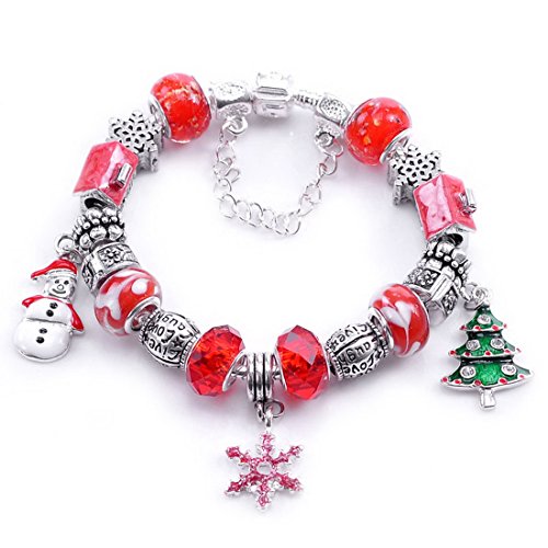 Bracelet charm perles style noël 20cm 1pc 0600977691227 Souarts