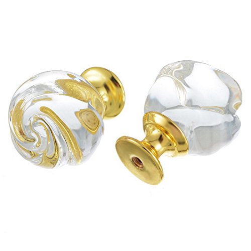 Poignée bouton rose cristal verre décoration po...