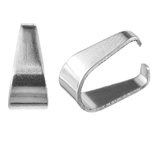 Souarts Lot de 100pcs belieres attache pendentif fermoir acier inoxydable couleur argent mat 7.7x5.4mm code EAN 0600977695614 