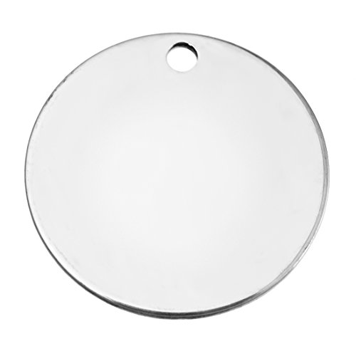 Lot de 10pcs pendentifs breloques rond acier in...