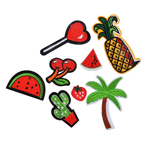 Mixte 8pcs fruits etc écusson brodé patch therm...