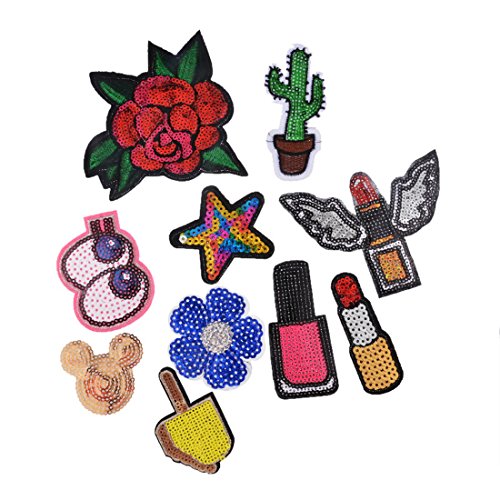 Mixte 10pcs écusson brodé patch thermocollant s...