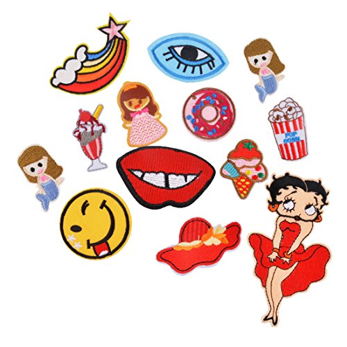 Mixte 12pcs écusson brodé patch thermocollant p...