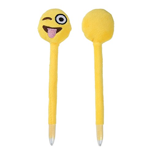Souarts Stylos à bille emoji emoticône langue jaune 17x4.1cm 1pc code EAN 0600977715077 