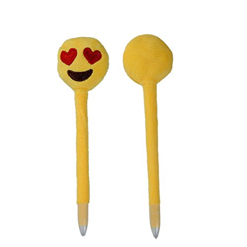 Stylos à bille emoji emoticône cœur jaune 17x4....