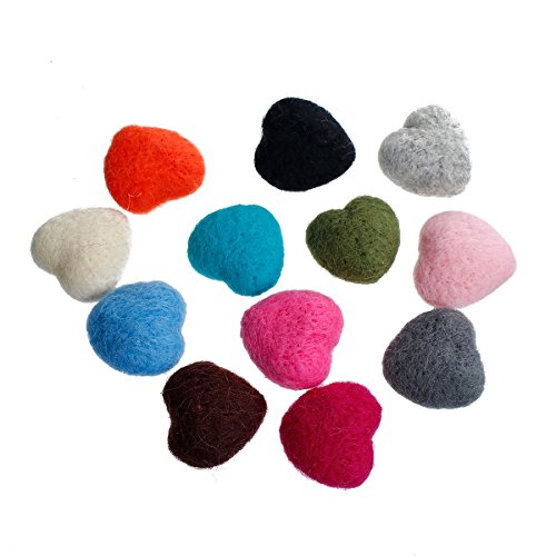 Lot de 5pcs mixtes forme cœur pompons de noël b...