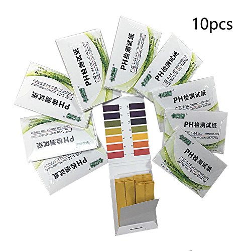 Zetong lot de10 PH Papier Indicateur Testeur ba...